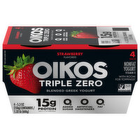 Oikos Triple Zero Strawberry Greek Yogurt, 4 Each