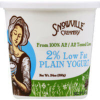 Snowville Creamery Yogurt, 2% Low Fat, Plain, 24 Ounce