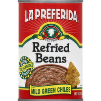 La Preferida Refried Beans Mild Green Chilies, 16 Ounce