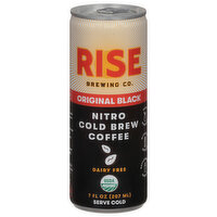 Rise Coffee, Nitro Cold Brew, Dairy Free, Original Black, 7 Ounce