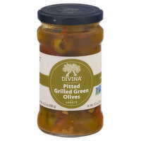 Divina Olives, Green, Grilled, Pitted, 5.3 Ounce