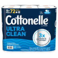 Cottonelle Ultra Clean Mega Roll, 18 Each