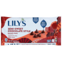 Lily's Baking Chips, Semi-Sweet Style, 45% Cocoa, 9 Ounce