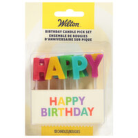 Wilton Happy Birthday Candle Pick Set, 13-Count, 13 Each