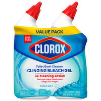Clorox Toilet Bowl Cleaner Ocean Mist 2 Pack, 24 Ounce