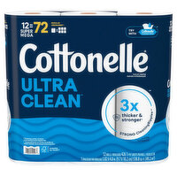 Cottonelle Ultra Clean Super Mega Roll, 12 Each