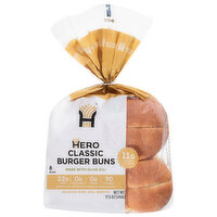 Hero Classic Burger Buns, 8 Each