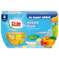 Dole Mixed Fruit, No Sugar Added, 4 Each