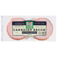 Jones Dairy Farm Canadian Bacon, Hickory Smoked, Center Cut, Pork Loin, 6 Ounce