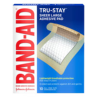 Band-Aid Brand Tru-Stay Adhesive Pads, Large, 10 Each