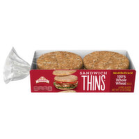 Brownberry 100% Whole Wheat Sandwich Thins, 6 Each