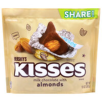 HERSHEY'S KISSES Milk Chocolate, with Almonds, Share Pack, 10 Ounce