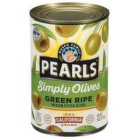 Pearls Simply Olives Green Ripe Medium Pitted California Olives, 6 Ounce