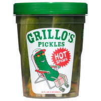Grillo's Hot Italian Pickle Spears, 32 Ounce