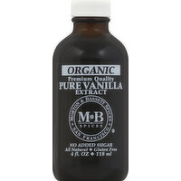 Morton & Bassett Spices Vanilla Extract, Pure, Organic, 4 Ounce