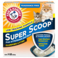 Arm Hammer Super Scoop Fragrance Free Clumping Clay Cat Litter, 14 Pound