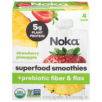 Noka Strawberry Pineapple Superfood Smoothies, 4 Each