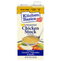 Kitchen Basics Unsalted Chicken Stock, 32 Ounce