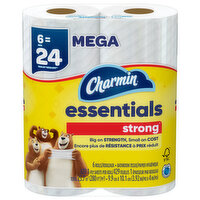 Charmin Essentials Strong Mega Roll Bath Tissue, 6 Each
