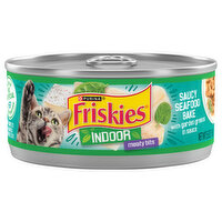Friskies Indoor Wet Cat Food, Indoor Meaty Bits Saucy Seafood Bake in Sauce, 5.5 Ounce