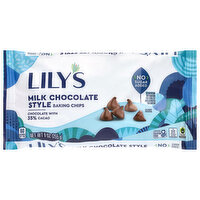 Lily's Baking Chips, Milk Chocolate Style, 9 Ounce