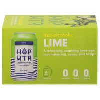 HOP WTR Sparkling Hop Water, Lime, 6 Each