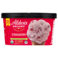 Aldens Organic Ice Cream, Strawberry, 48 Ounce