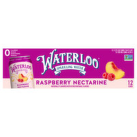 Waterloo Raspberry Nectarine Sparkling Water, 12 Each