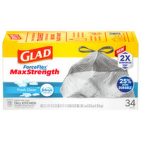 Glad ForceFlex Febreze Freshness Tall Kitchen Fresh Clean, 34 Each