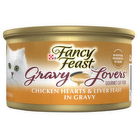Purely Fancy Feast Gravy Wet Cat Food, Gravy Lovers Chicken Hearts & Liver Feast, 3 Ounce