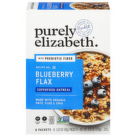 Purely Elizabeth Blueberry Flax Oatmeal Multipack, Prebiotic Fiber, 6 Each