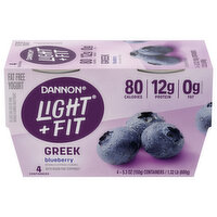 Light + Fit Nonfat Gluten-Free Blueberry Greek Yogurt, 4 Each