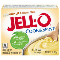 Jell-O Vanilla Cook & Serve Pudding & Pie Filling Mix, 3 Ounce
