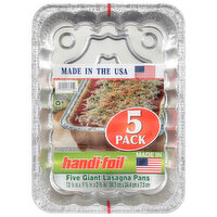 Handi-Foil Lasagna Pans, Giant, 5 Pack, 5 Each