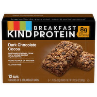 KIND Dark Chocolate Cocoa Protein Breakfast Bars, 6 Each