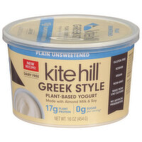Kite Hill Plant-Based Greek Yogurt Plain Unsweetened, 16 Ounce