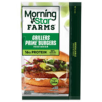 Morning Star Farms Veggie Burgers, Plant Based Protein, Frozen Meal, Grillers Prime, 10 Ounce