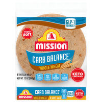 Mission Carb Balance Soft Taco Whole Wheat Tortillas, 8 Each