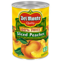 Del Monte Peaches, Sliced, 100% Juice, 15 Ounce