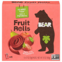 Bear Fruit & Veg Rolls, Real, Strawberry, 5 Each