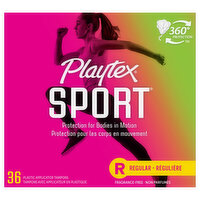 Playtex Sport Unscented Regular Tampon, 36 Each