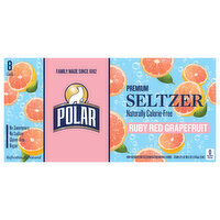 Polar Seltzer Ruby Red Grapefruit, 8 Each