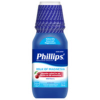 Phillips' Saline Laxative, Milk of Magnesia, Wild Cherry, 12 Ounce