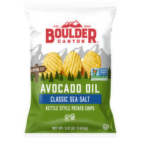 Boulder Canyon Avocado Oil Classic Sea Salt Kettle Style Potato Chips, 5.25 Ounce