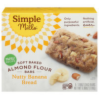 Simple Mills Nutty Banana Bread Soft Baked Almond Flour Bars, 5 Each