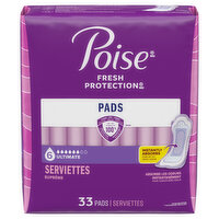 Poise Ultimate Regular Pads, 33 Each