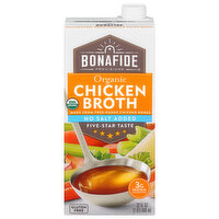 Bonafide Provisions Chicken Broth No-Salt Added, Organic, 32 Ounce