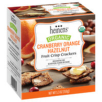 Heinen's Organic Cranberry Orange Hazelnut Fruit Crisp Crackers, 5.3 Ounce