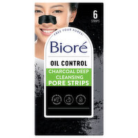 Biore Deep Cleansing Pore Charcoal Nose Strips, 6 Each
