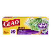 Glad Snack Zipper Food Storage Bags, 50 Each